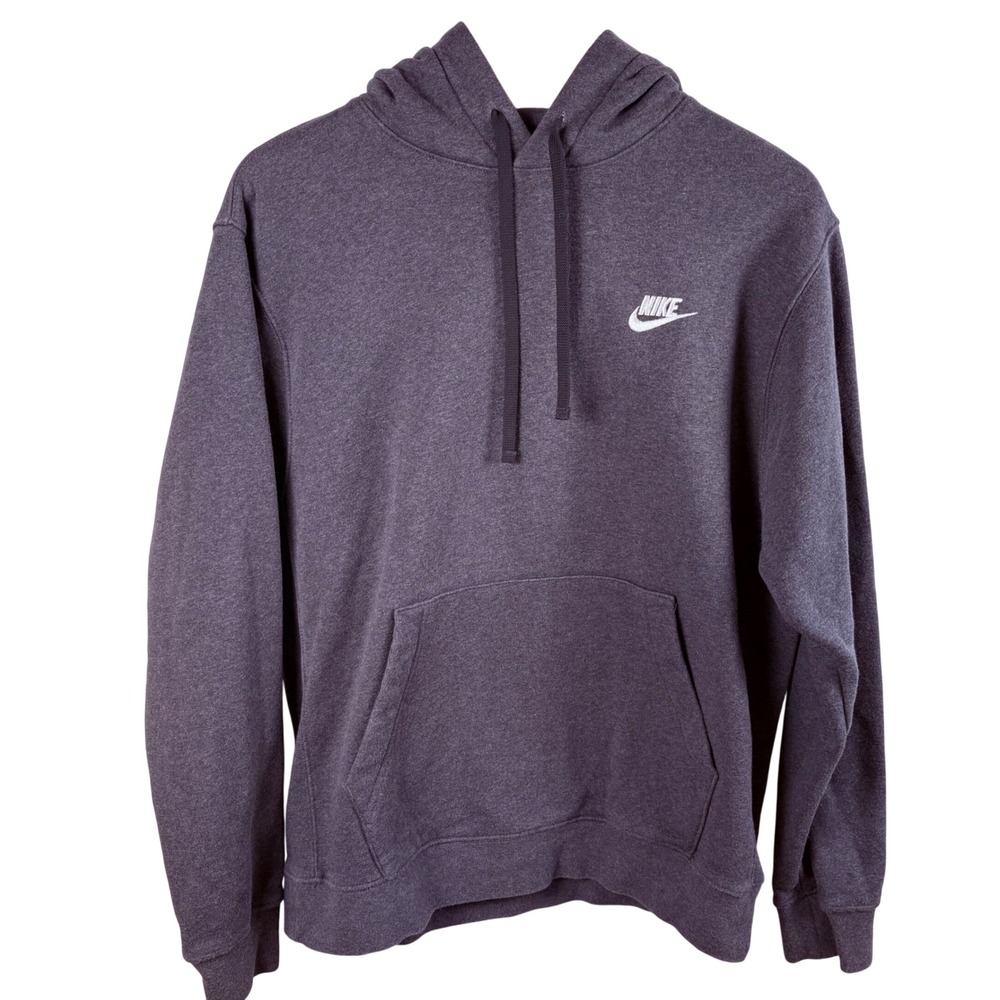 Nike Sportswear‎ Club Fleece Hoodie Men's M Gray Pullover Logo Loungewear Sporty